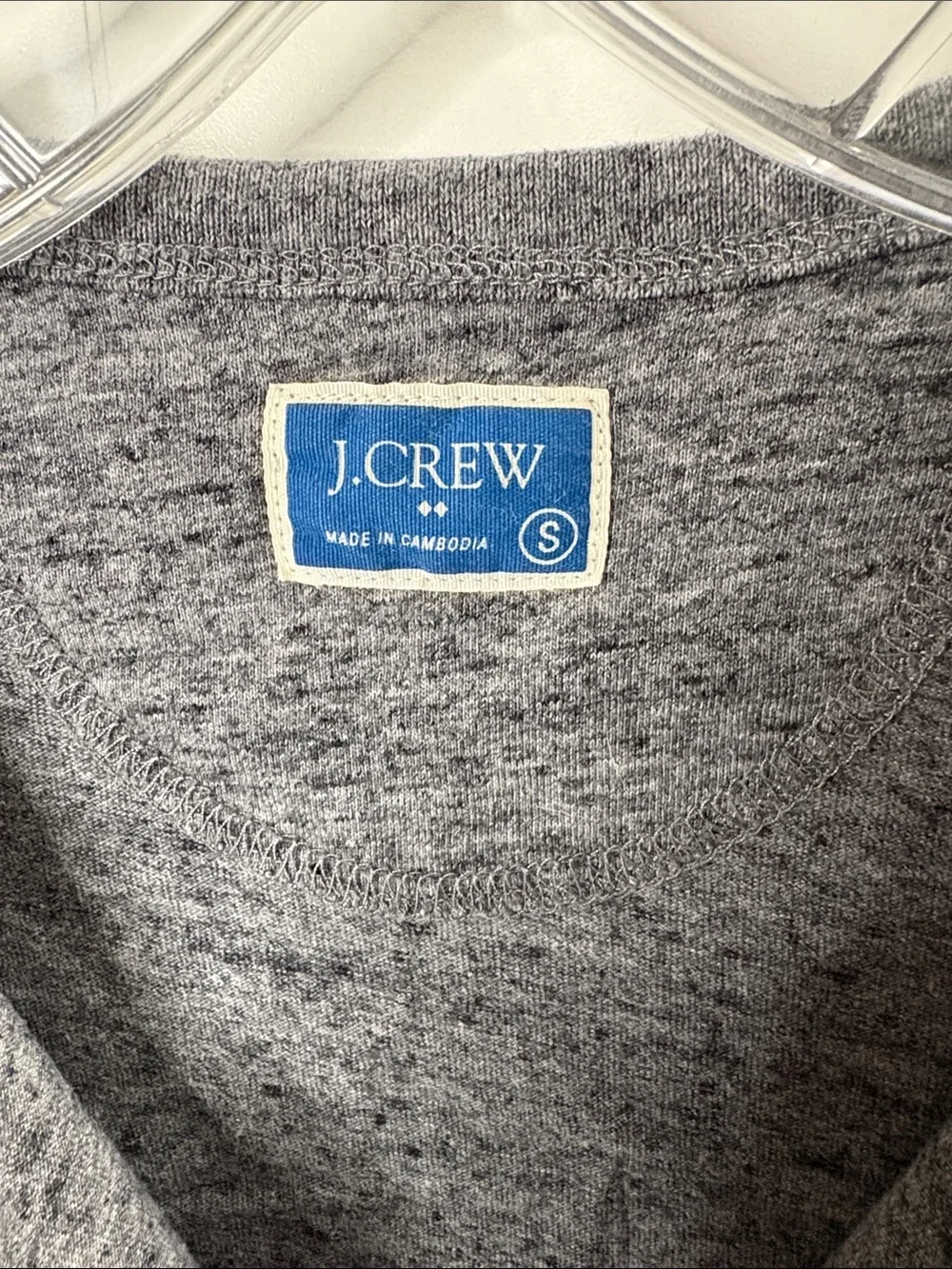 J. Crew Men's Heather Gray Long-Sleeve Henley S